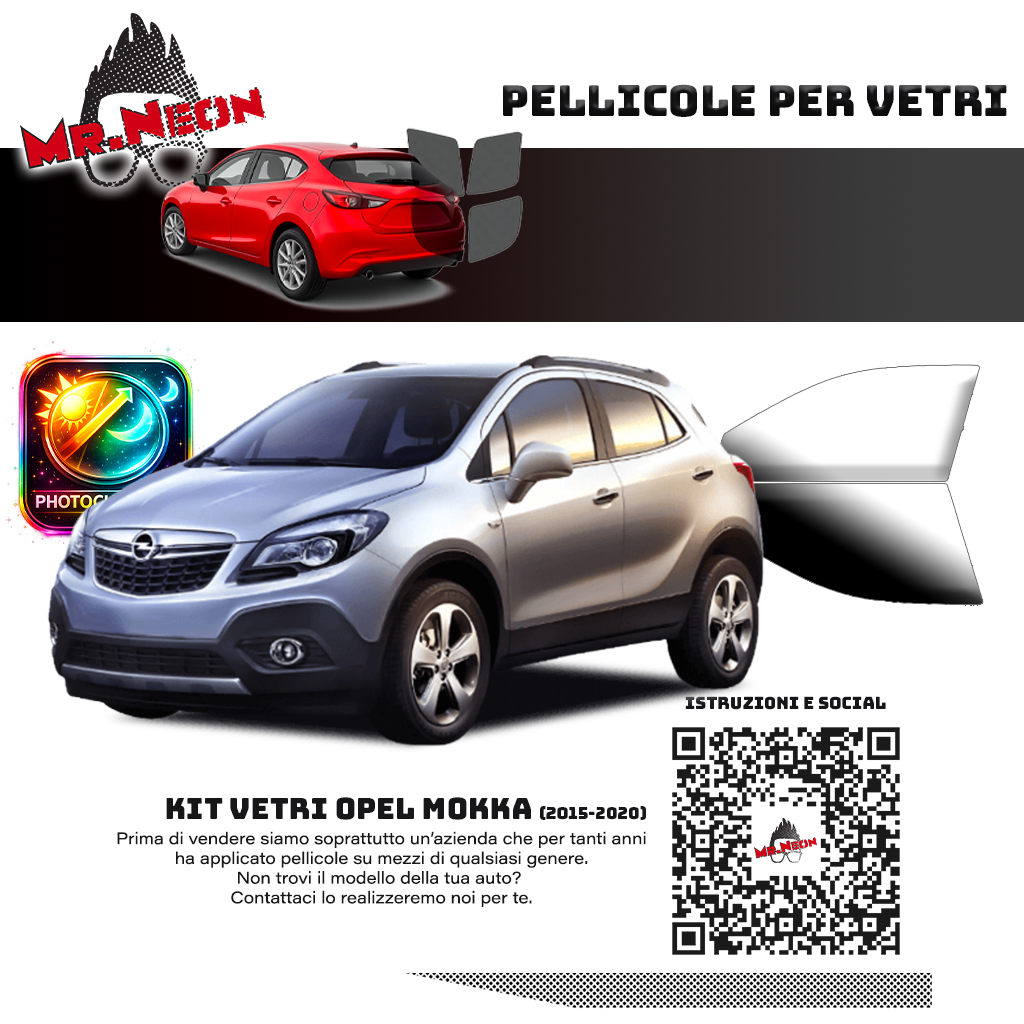 Kit Pellicole Oscuramento Vetri Anteriori Opel Mokka 2012-2020 – Pretagliati