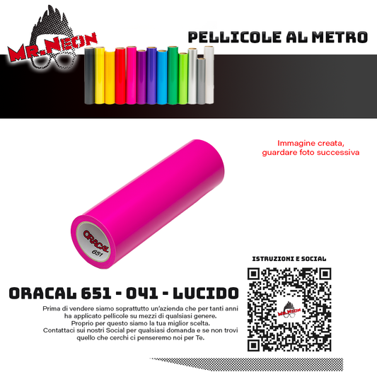 Pellicola adesiva Oracal 651 Fucsia 041  – Vinile adesivo a metraggio