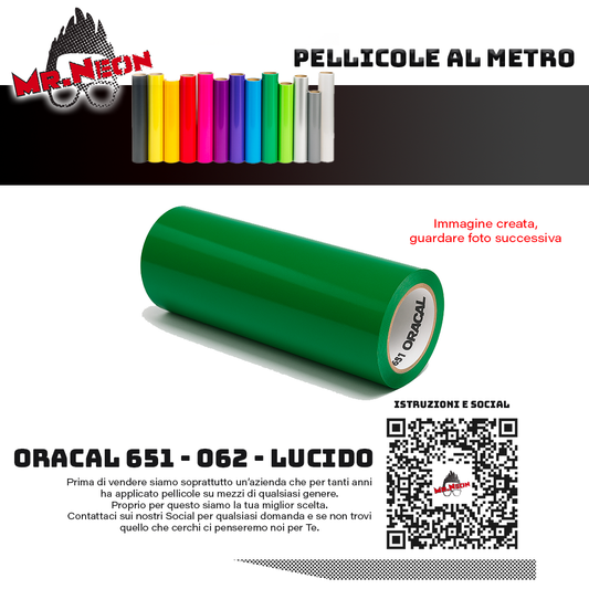 Pellicola adesiva Oracal 651 Verde Bandiera 062  – Vinile adesivo a metraggio