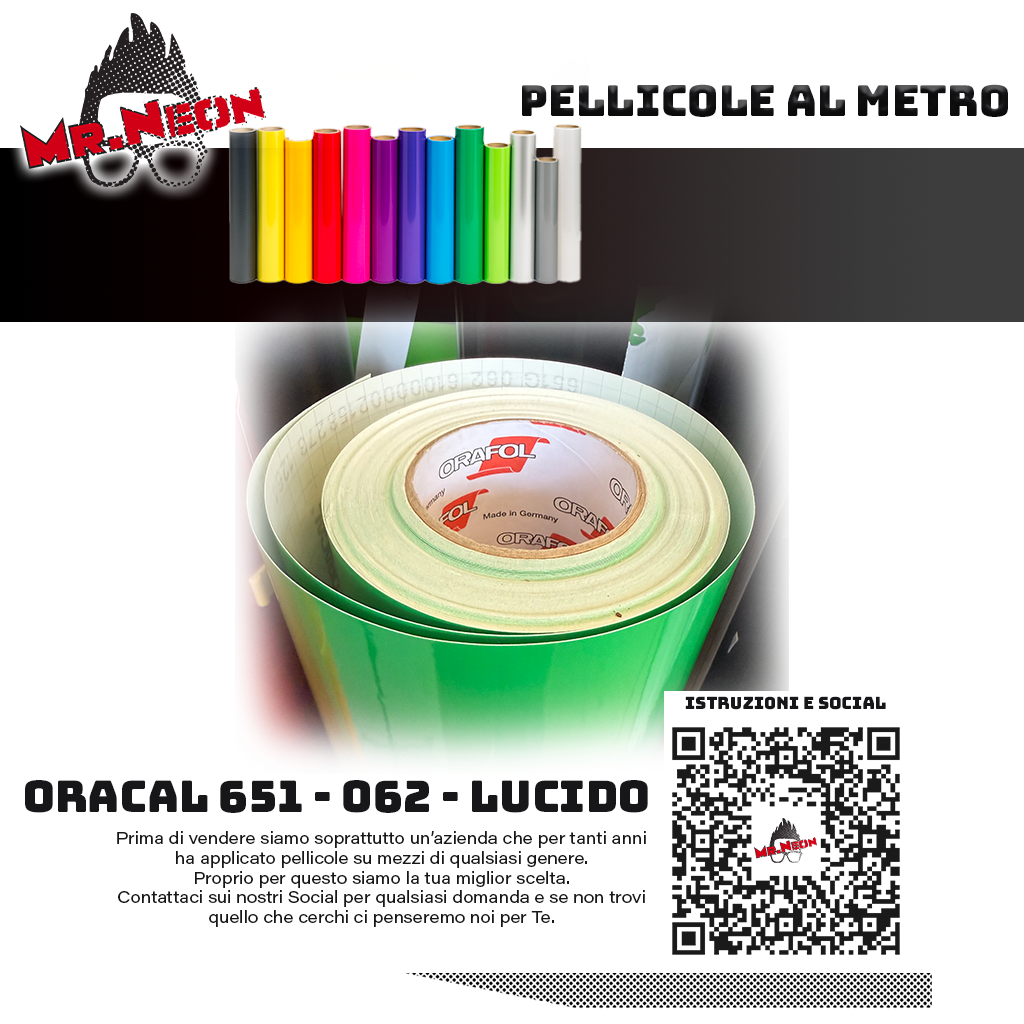Pellicola adesiva Oracal 651 Verde Bandiera 062  – Vinile adesivo a metraggio