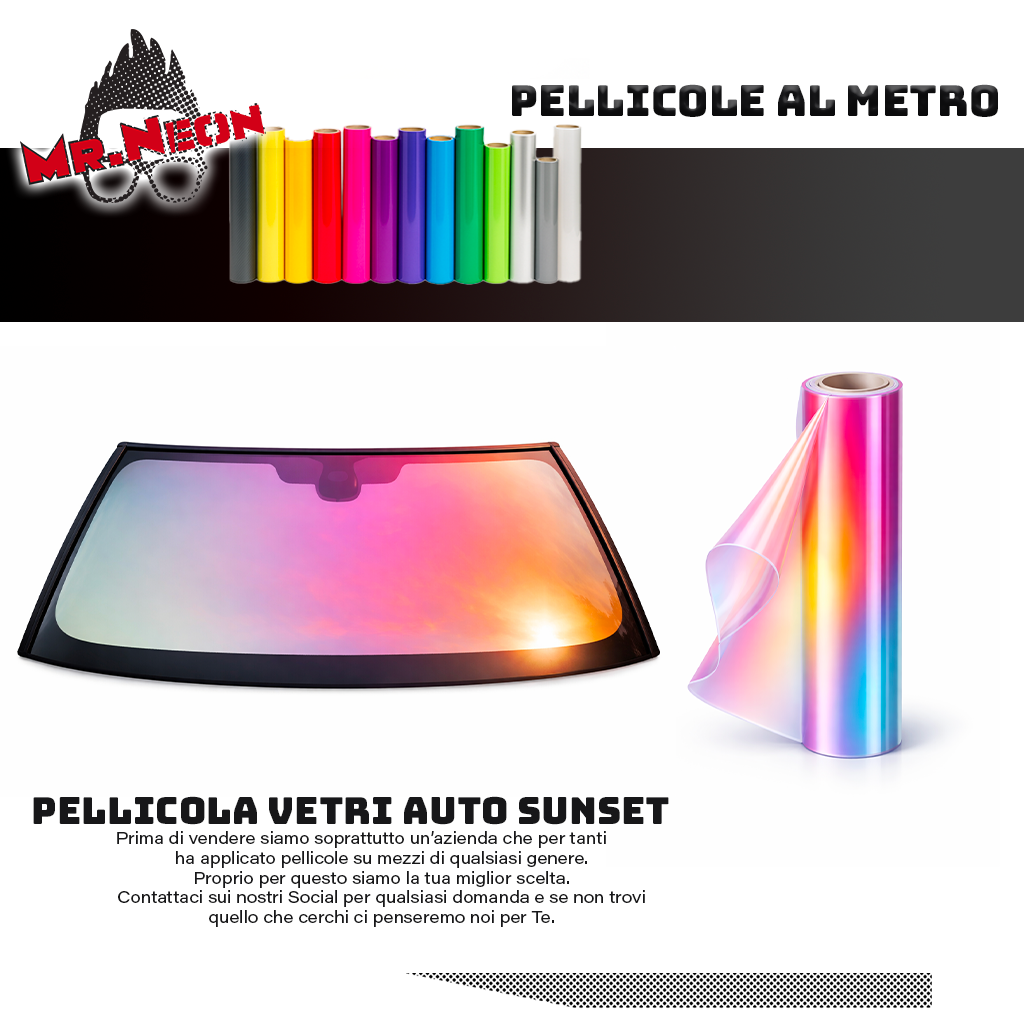 Pellicola Oscuramento Vetri Auto Sunset Pink – Vendita al Metro 76 cm / 152 cm