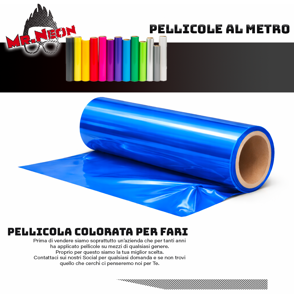 Pellicola Colorata per Fari Auto Blu – Vendita a Metraggio | Mr.Neon