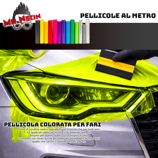 Pellicola Colorata per Fari Auto Giallo Fluo – Vendita a Metraggio | Mr.Neon
