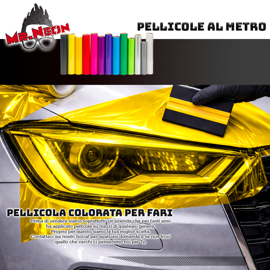 Pellicola Colorata per Fari Auto Giallo Oro – Vendita a Metraggio | Mr.Neon