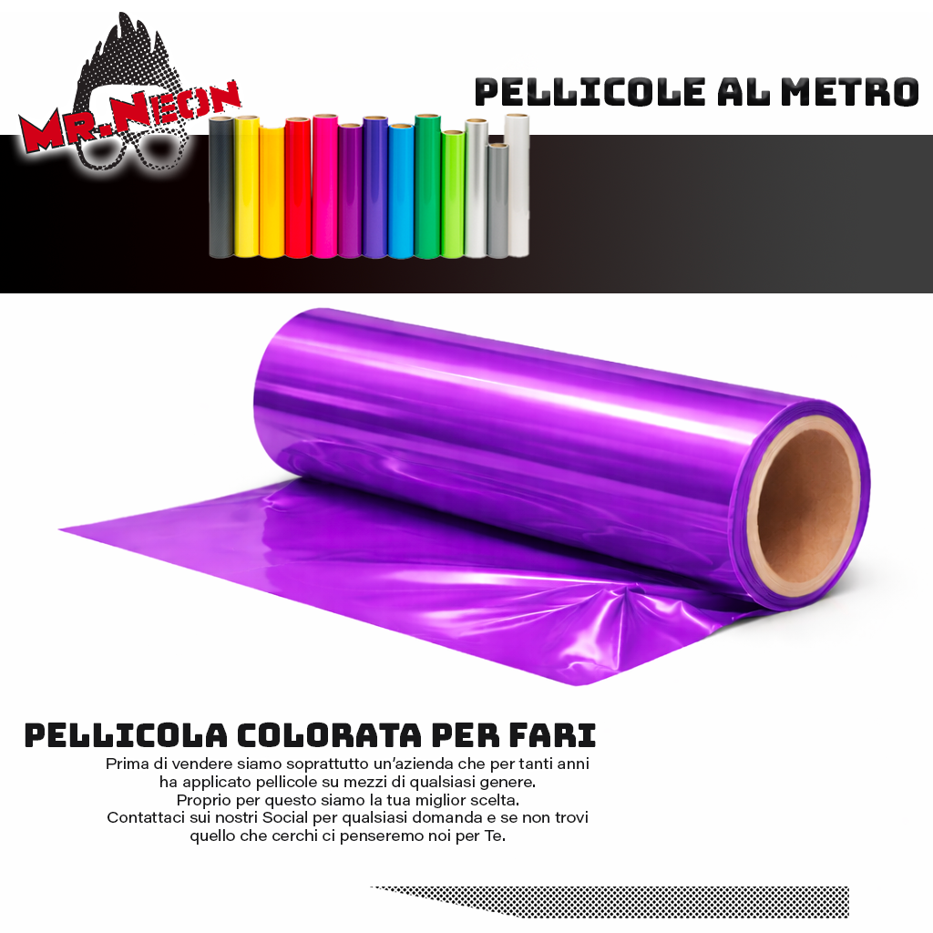 Pellicola Colorata per Fari Auto viola – Vendita a Metraggio | Mr.Neon
