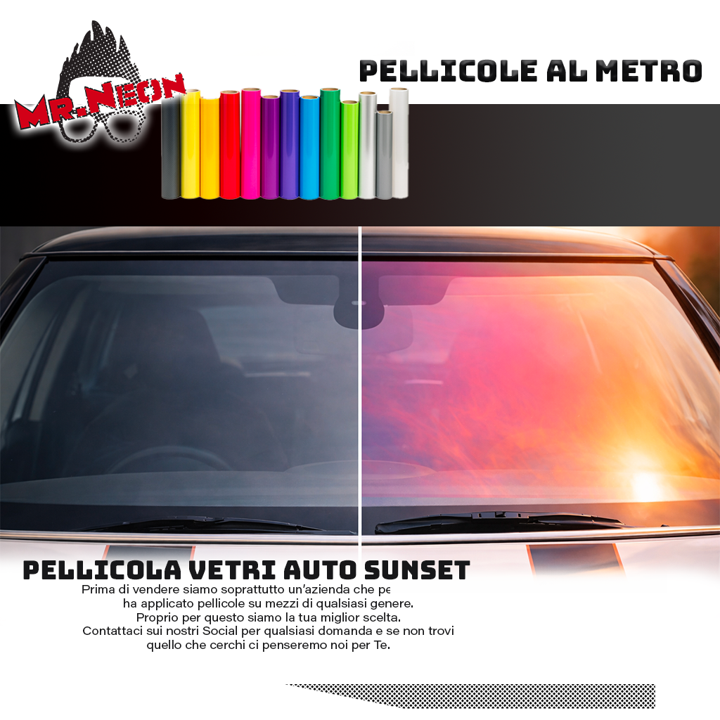 Pellicola Oscuramento Vetri Auto Sunset Pink – Vendita al Metro 76 cm / 152 cm