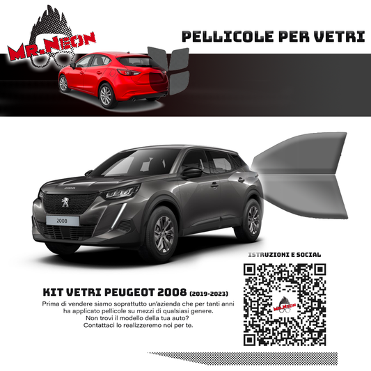 Kit Pellicole Oscuramento Vetri Anteriori Peugeot 2008 2019-2023 – Pretagliati