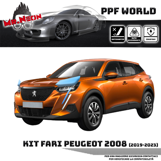 Kit Pellicola Protettiva Fari Peugeot 2008 2019-2023 – PPF Trasparente o Fotocromatico Pretagliato