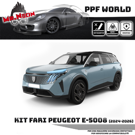 Kit Pellicola Protettiva Fari Peugeot 5008 2024-2026 – PPF Trasparente o Fotocromatico Pretagliato
