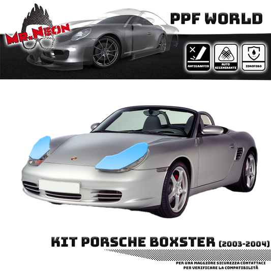 Kit Pellicola Protettiva Fari Porsche Boxster 986 2003-2004 – PPF Trasparente o Fotocromatico Pretagliato