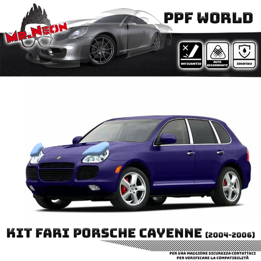 Kit Pellicola Protettiva Fari Porsche Cayenne 2002-2006 – PPF Trasparente o Fotocromatico Pretagliato
