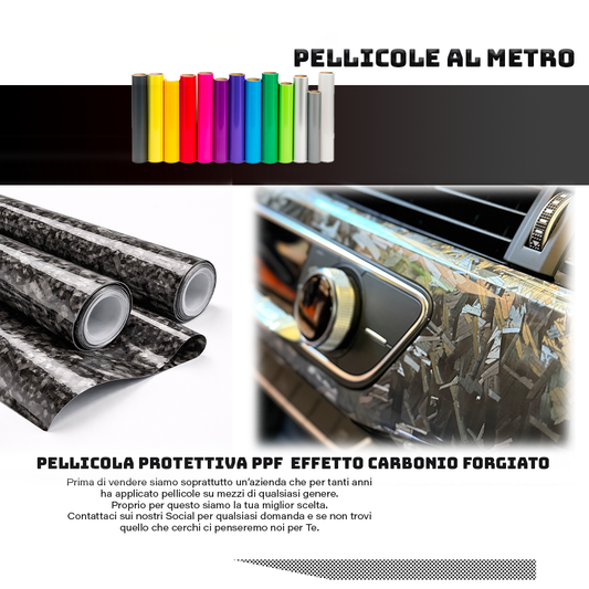 Pellicola PPF Effetto Carbonio Forgiato – Protettiva Anti Graffio – Vari Formati 152 cm