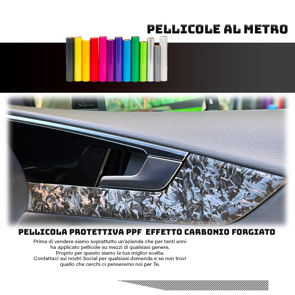 Pellicola PPF Effetto Carbonio Forgiato – Protettiva Anti Graffio – Vari Formati 152 cm