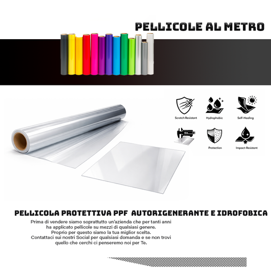 Pellicola PPF Protettiva Trasparente Idrofobica 194 Micron – Fogli 50x50 / 100x100 / 152x152 cm