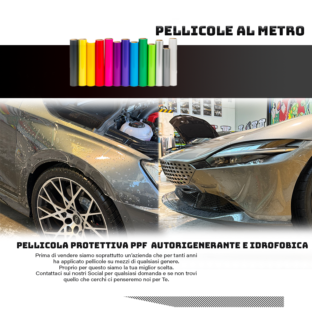 Pellicola PPF Protettiva Trasparente Idrofobica 194 Micron – Fogli 50x50 / 100x100 / 152x152 cm