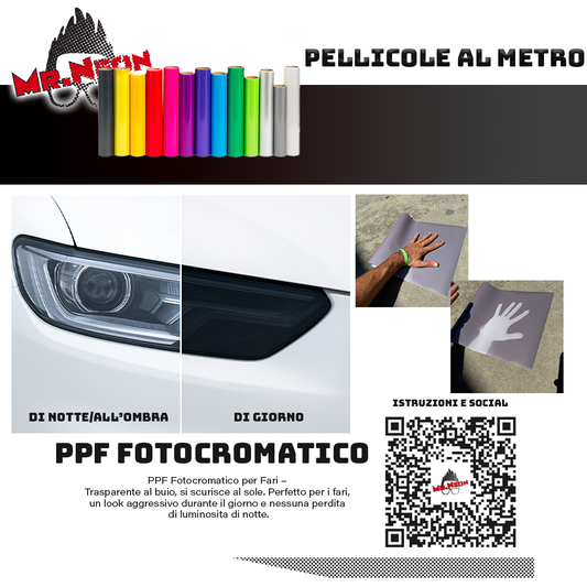 Pellicola PPF Fotocromatica per Fari – Venduta al Metro
