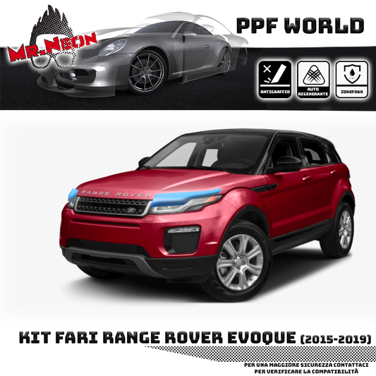 Kit PPF Fari Anteriori compatibile con Range Rover Evoque (2015–2019) – Pellicola Protettiva Pretagliata