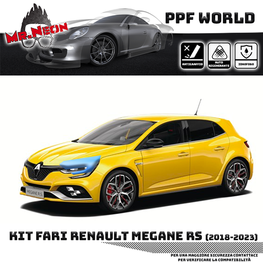 Kit Pellicola Protettiva Fari Renault Megane RS (2018–2023) – PPF Trasparente o Fotocromatico Pretagliato