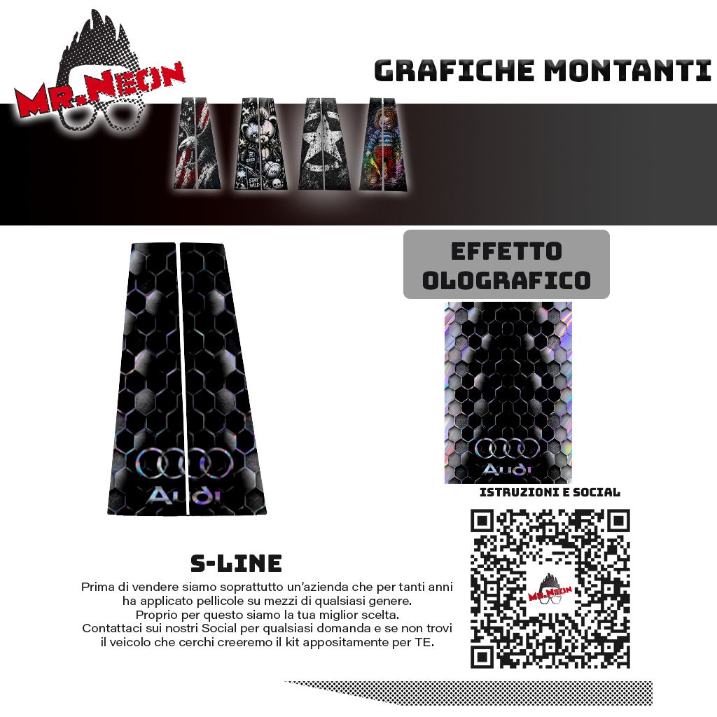 Kit Montanti Auto Audi Hexa Matrix – Adesivi Grafici Laterali