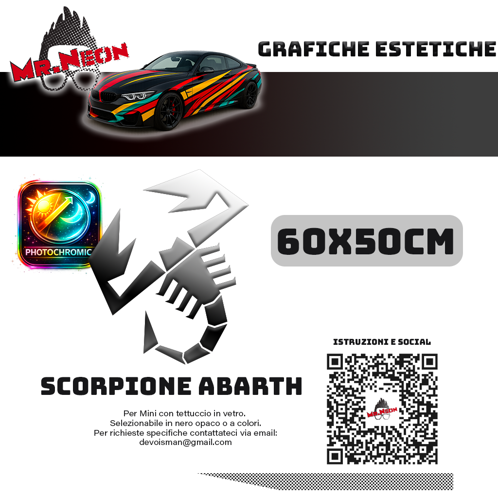 Adesivo Scorpione Abarth Fotocromatico – Prespaziato