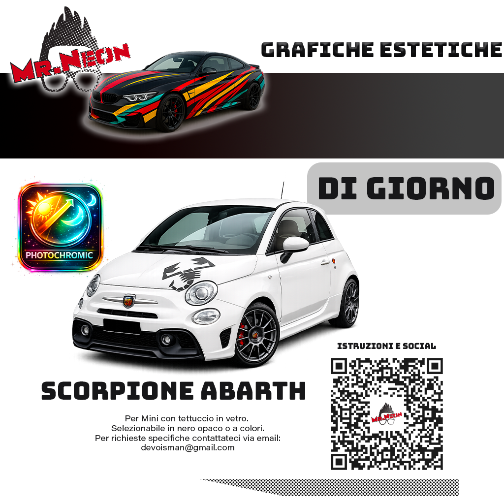Adesivo Scorpione Abarth Fotocromatico – Prespaziato