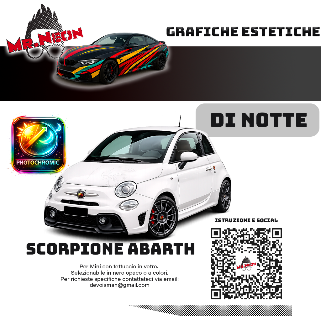Adesivo Scorpione Abarth Fotocromatico – Prespaziato