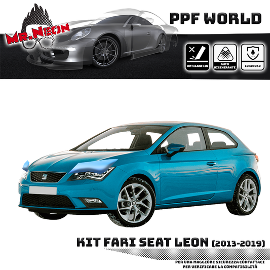 Kit Pellicola Protettiva Fari Seat Leon 5F (2013–2019) – PPF Trasparente o Fotocromatico Pretagliato
