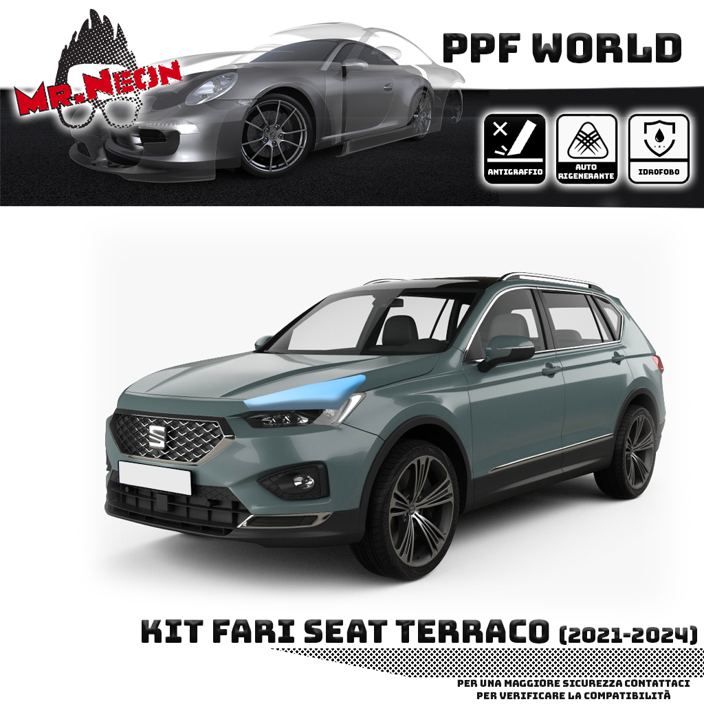 Kit Pellicole Protettiva Fari SEAT Tarraco (2021-2024) - PPF Trasparente o Fotocromatico Pretagliato