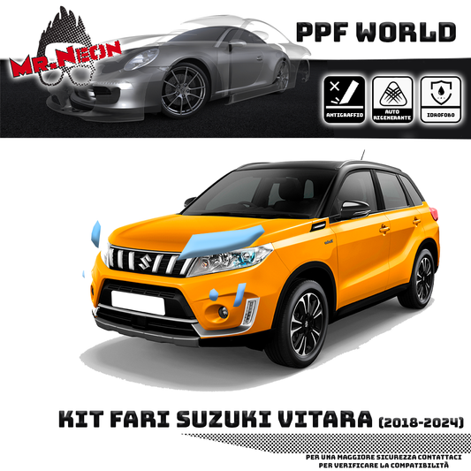 Kit Pellicola Protettiva Fari Suzuki Vitara 2018-2024 – PPF Trasparente o Fotocromatico Pretagliato