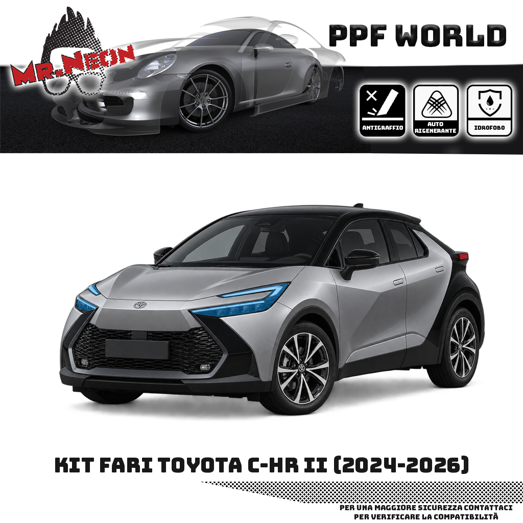 Kit PPF fari anteriori Toyota C-HR II 2024–2026 — trasparente