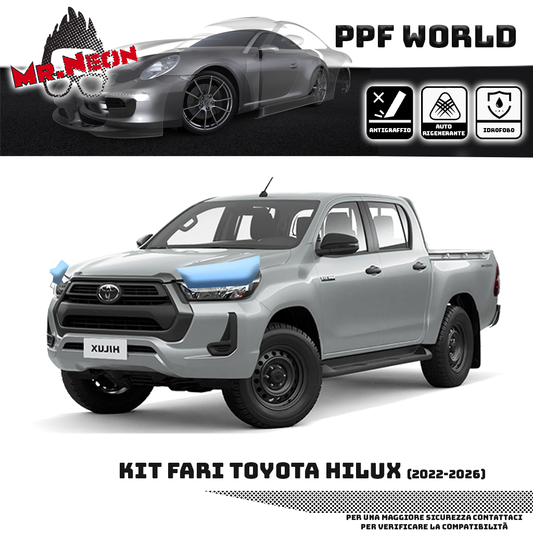 Kit Pellicola Protettiva Fari Toyota Hilux 2022 – PPF Trasparente o Fotocromatico Pretagliato