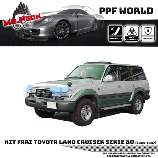 Kit Pellicola Protettiva Fari Toyota Land Cruiser Serie 80 1990-1997 – PPF Trasparente o Fotocromatico Pretagliato
