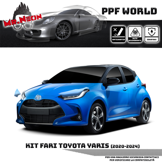 Kit Pellicola Protettiva Fari Toyota Yaris 2020-2026 – PPF Trasparente o Fotocromatico Pretagliato