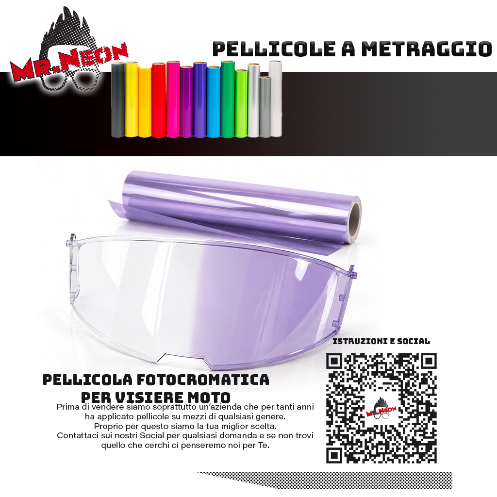 Pellicola Fotocromatica per Visiere Moto – Smoke e Viola UV