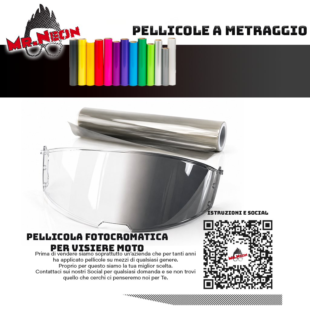 Pellicola Fotocromatica per Visiere Moto – Smoke e Viola UV