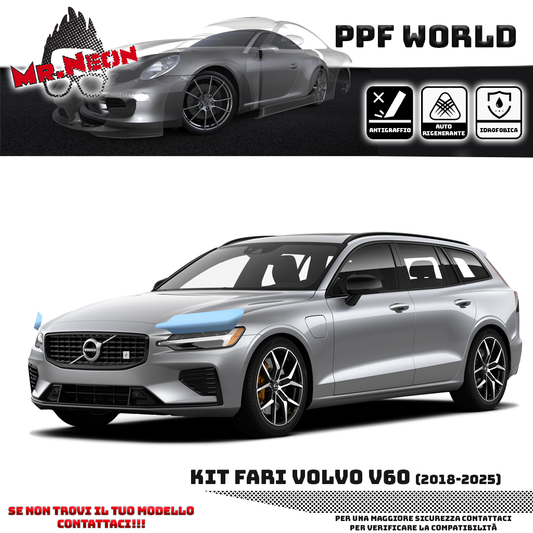 Kit Pellicola Protettiva Fari Volvo V60 2018-2025 – PPF Trasparente o Fotocromatico Pretagliato