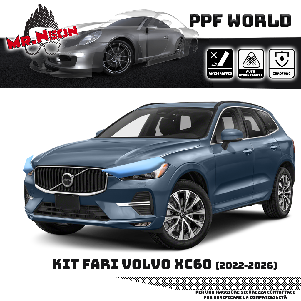Kit Pellicola Protettiva Fari Volvo XC60 2022-2026 – PPF Trasparente o Fotocromatico Pretagliato