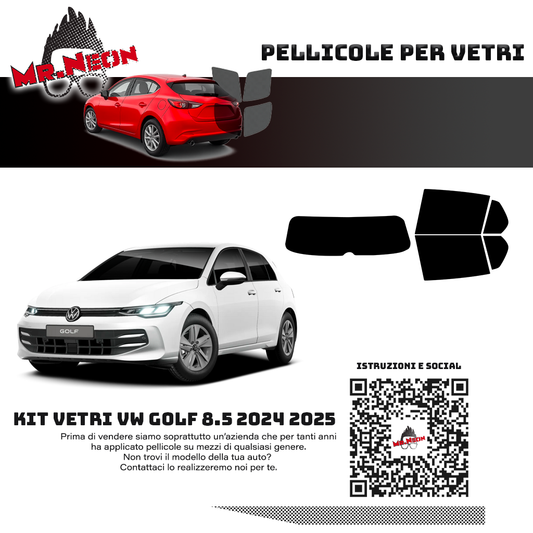 Kit pellicola oscurante posteriore pretagliato per Volkswagen Golf 8.5 2024-2025