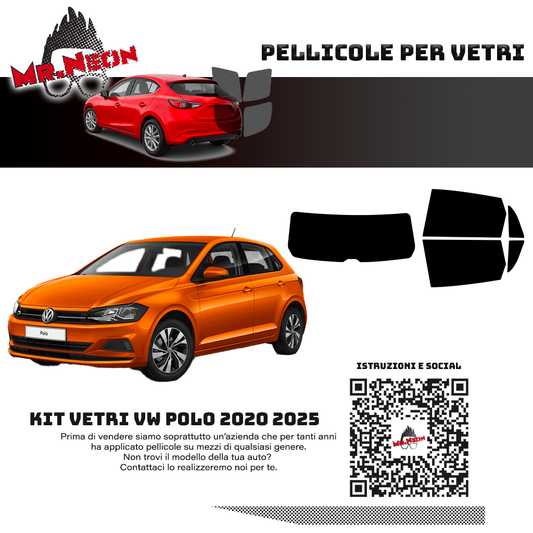 Kit pellicola oscurante posteriore pretagliato per Volkswagen Polo 2018-2025