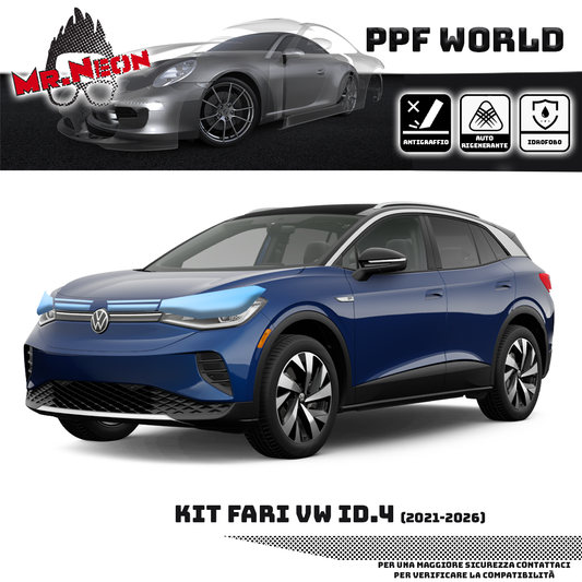 Kit Pellicola Protettiva Fari Volkswagen ID.4 2021-2026 – PPF Trasparente o Fotocromatico Pretagliato