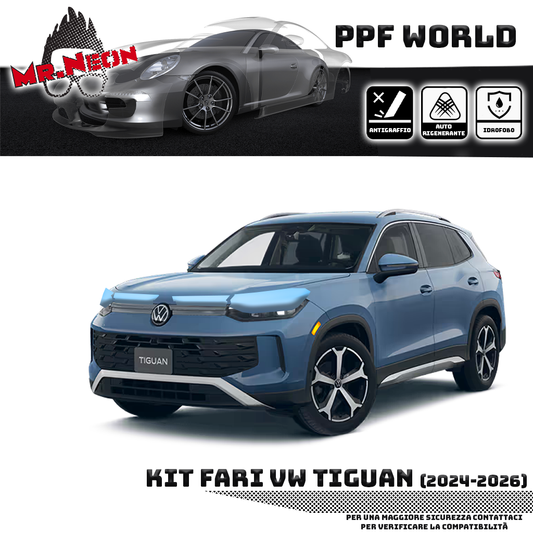 Kit Pellicola Protettiva Fari VW Tiguan (2024–oggi) – PPF Trasparente o Fotocromatico Pretagliato