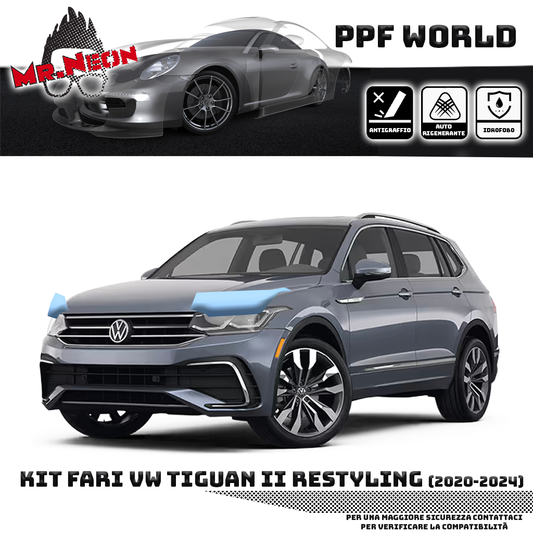 Kit Pellicola Protettiva Fari Volkswagen Tiguan 2020-2023 – PPF Trasparente o Fotocromatico Pretagliato