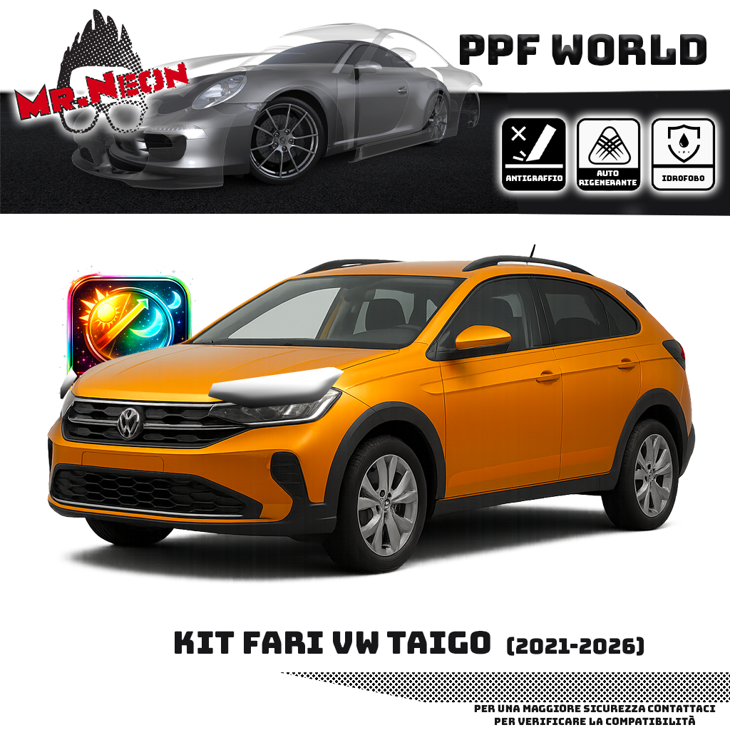 Kit PPF Fari Anteriori Volkswagen Taigo (2021–2026) – Pellicola Protettiva Pretagliata